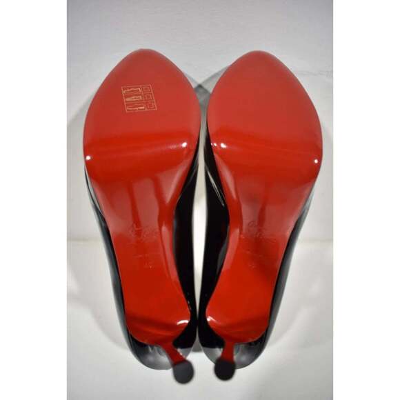 Christian Louboutin Fetish Peep 130 Black Patent Platform Sandal Heel Pump 40 - Picture 10 of 10